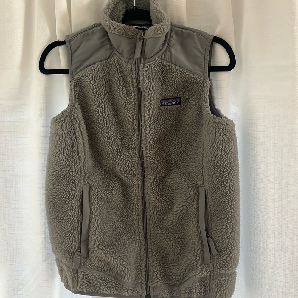 Patagonia Vest Synchilla Full Zip Warm Fleece Mock Neck Gray Medium Womens